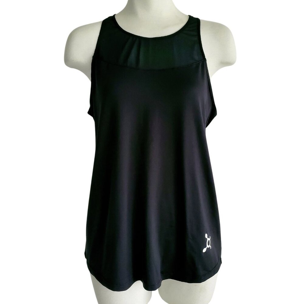 Orange Theory Black Mesh Performance Tank Flowy Longish M